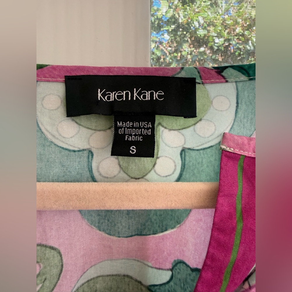 Karen Kane Vibrant Floral Puff Sleeve 100% Cotton Spring Boho Size Small Top - Picture 12 of 16